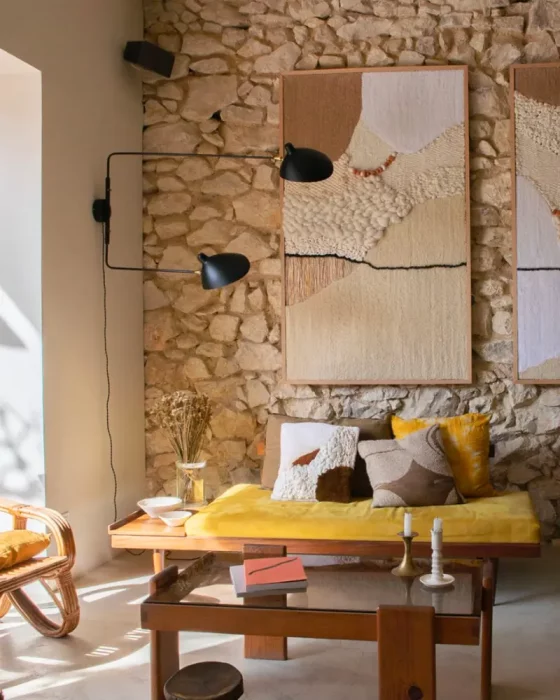 deco salon vintage zen jaune