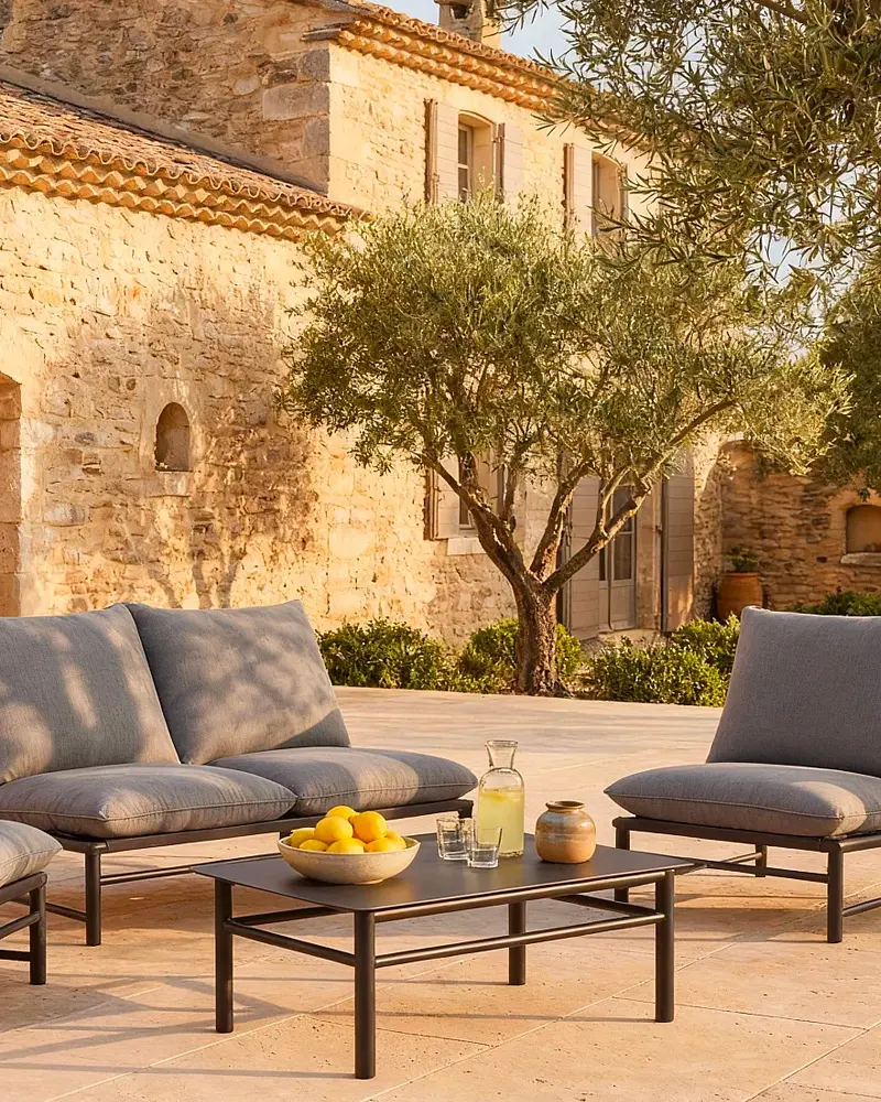 salon de jardin zen noir