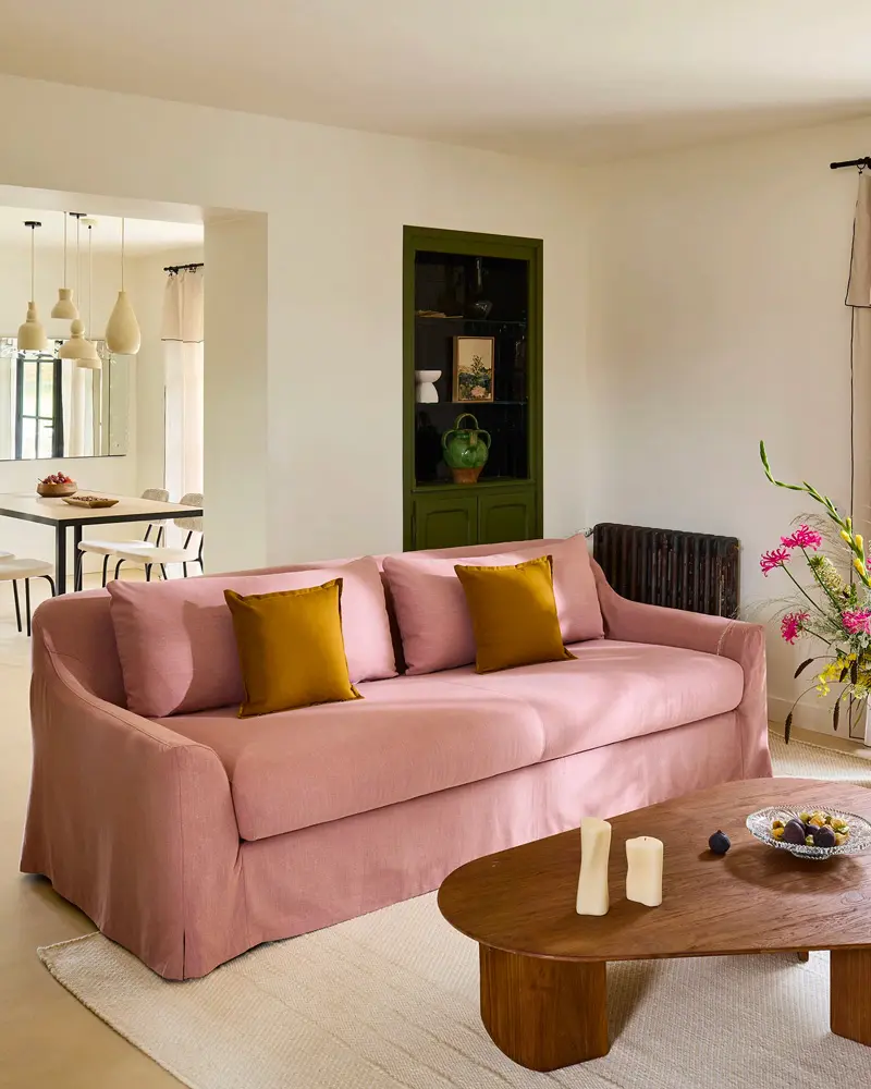 canape rose terracotta