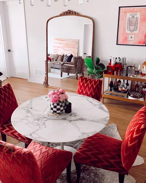 deco salle a manger recup chic marbre