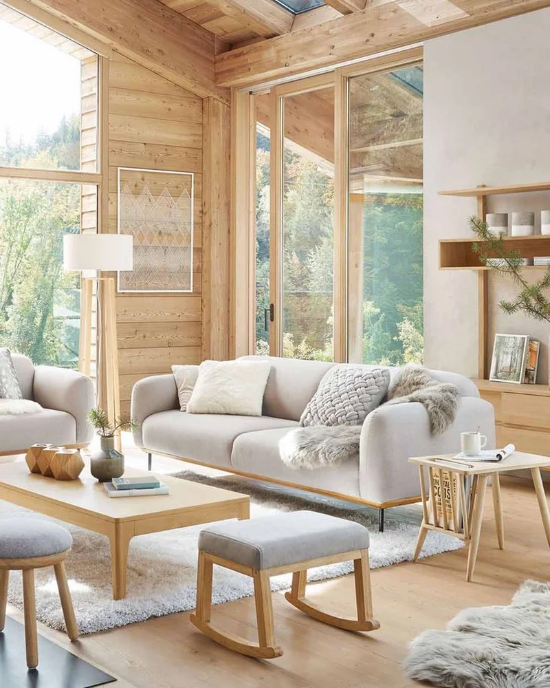 deco salon cocooning scandinave bois