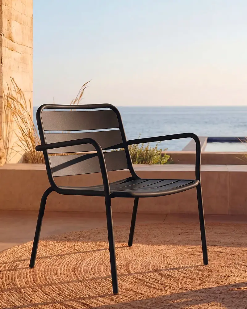 fauteuil jardin metal noir