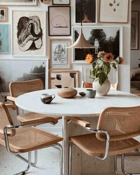 deco salle a manger vintage chic blanc
