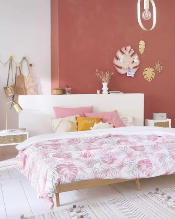 deco chambre scandinave boheme rose
