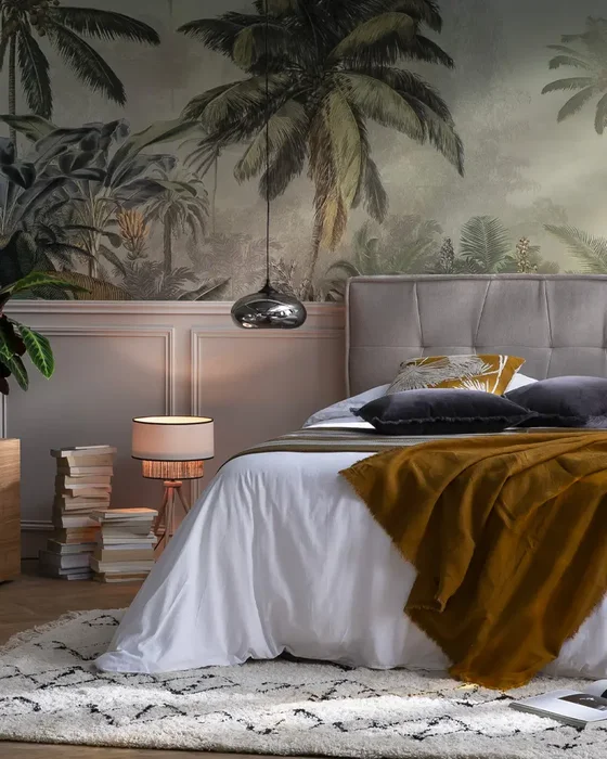 deco chambre tropical chic