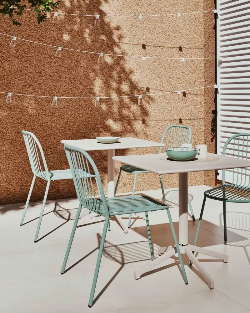 chaise jardin metal vert eau