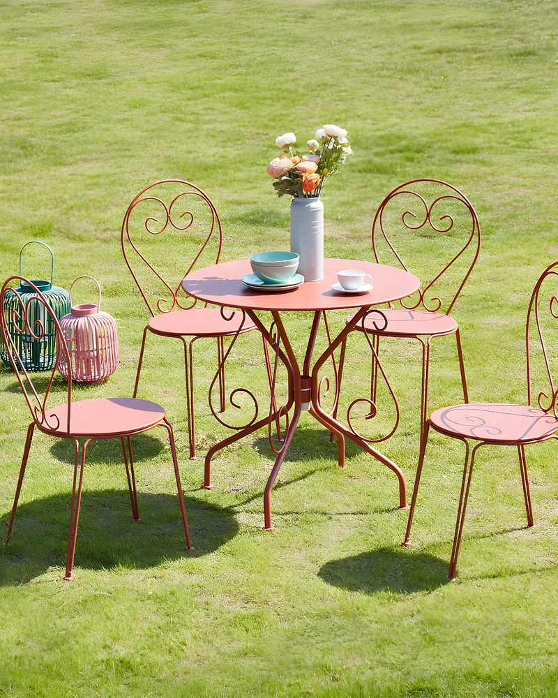 chaise jardin terracotta retro