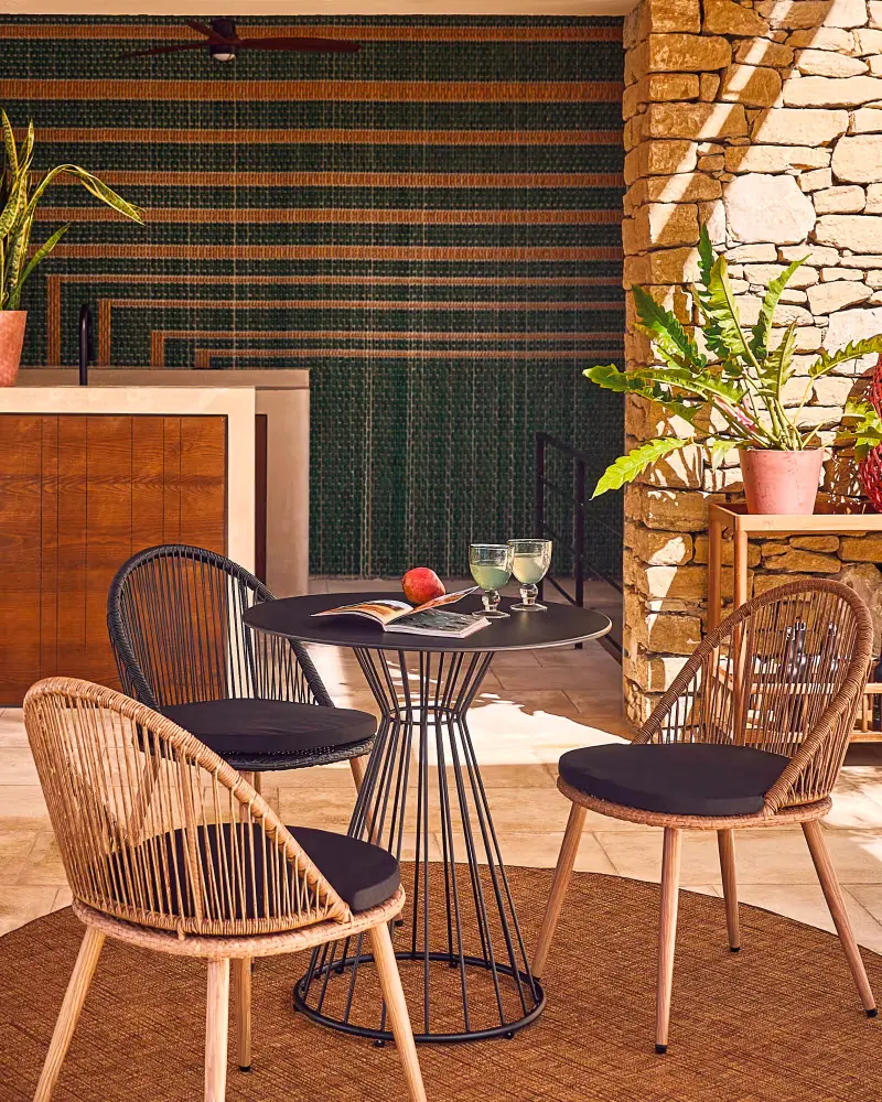 chaise jardin corde imitation rotin
