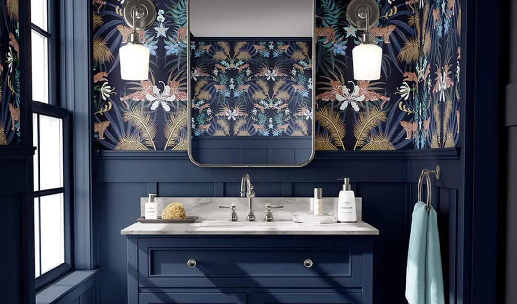 deco toilettes wc bleu nuit