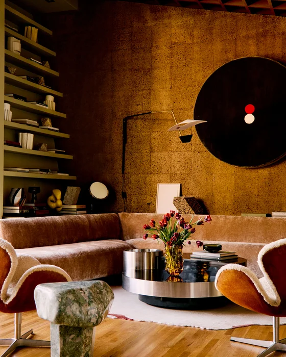 deco salon vintage mur liege