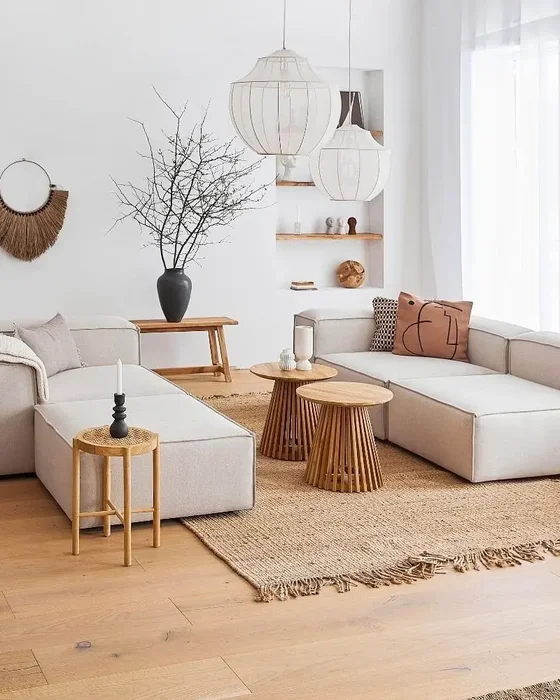 deco salon scandinave zen beige bois