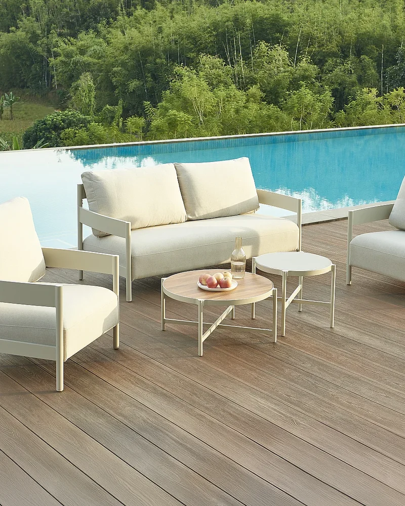 salon de jardin blanc metal