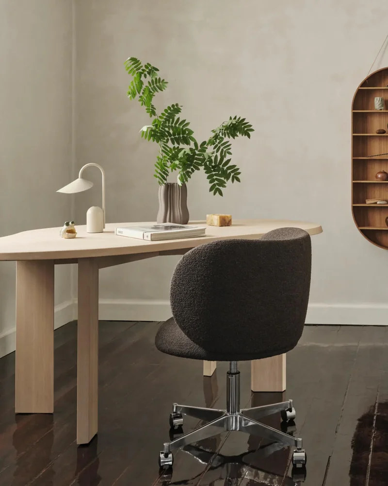 bureau organique bois clair