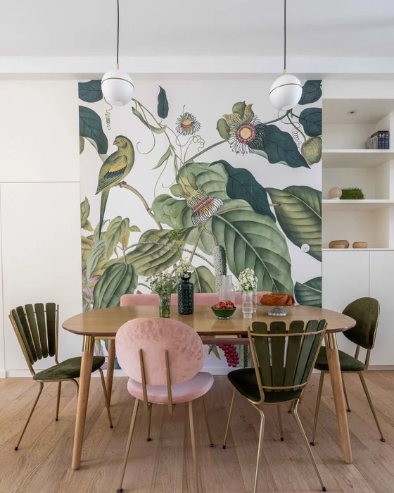 deco salle a manger scandinave tropical vintage