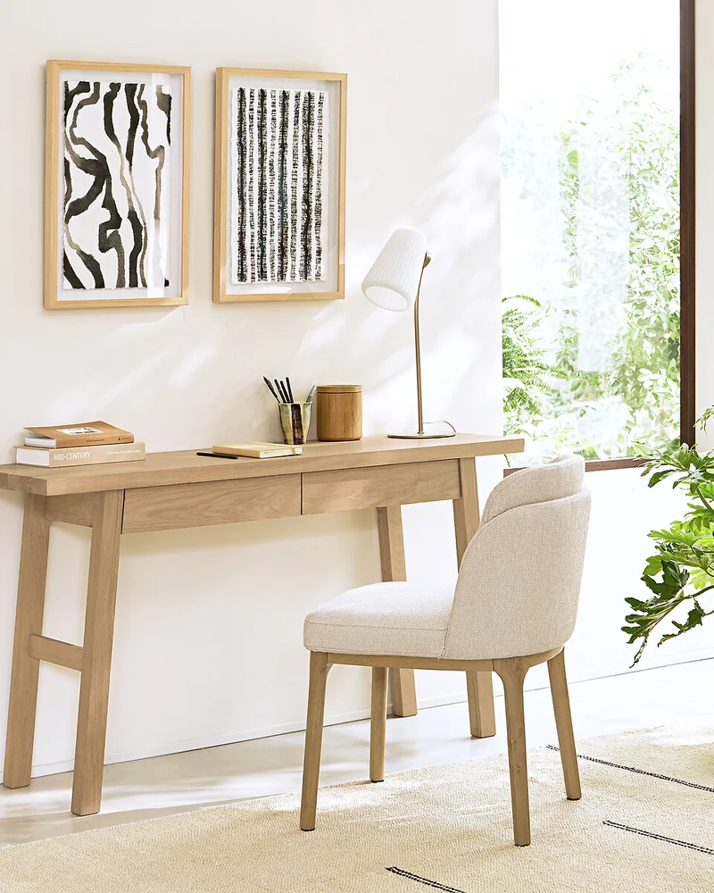 bureau console zen bois