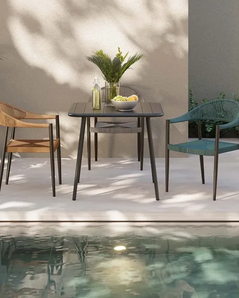 chaise jardin nature resine metal