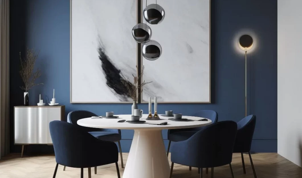 deco bleu nuit beige