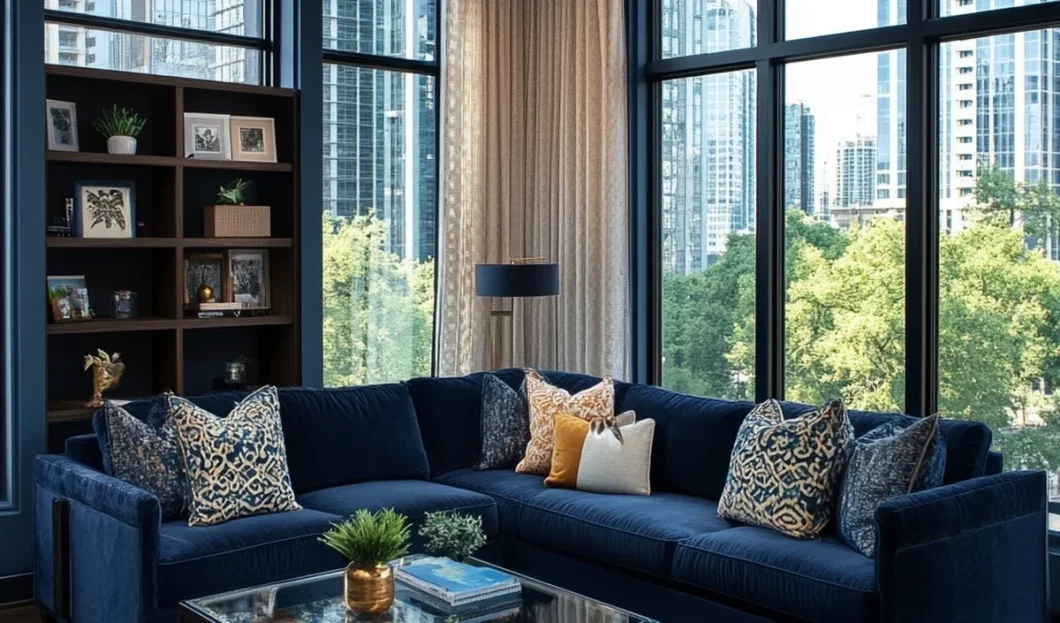 deco bleu nuit jaune