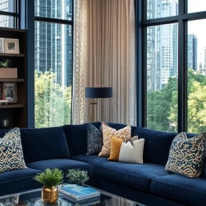 deco bleu nuit jaune