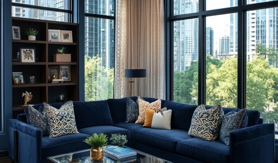deco bleu nuit jaune
