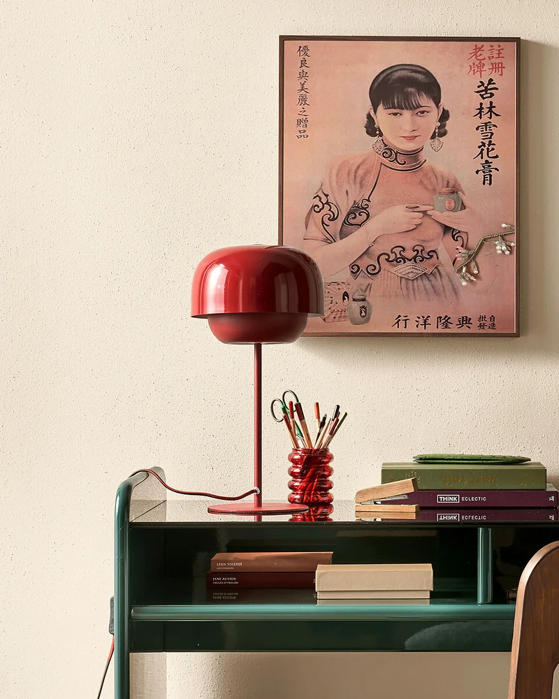 lampe metal rouge metal