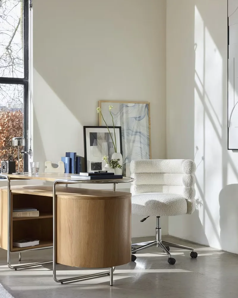 bureau ovale metal chrome