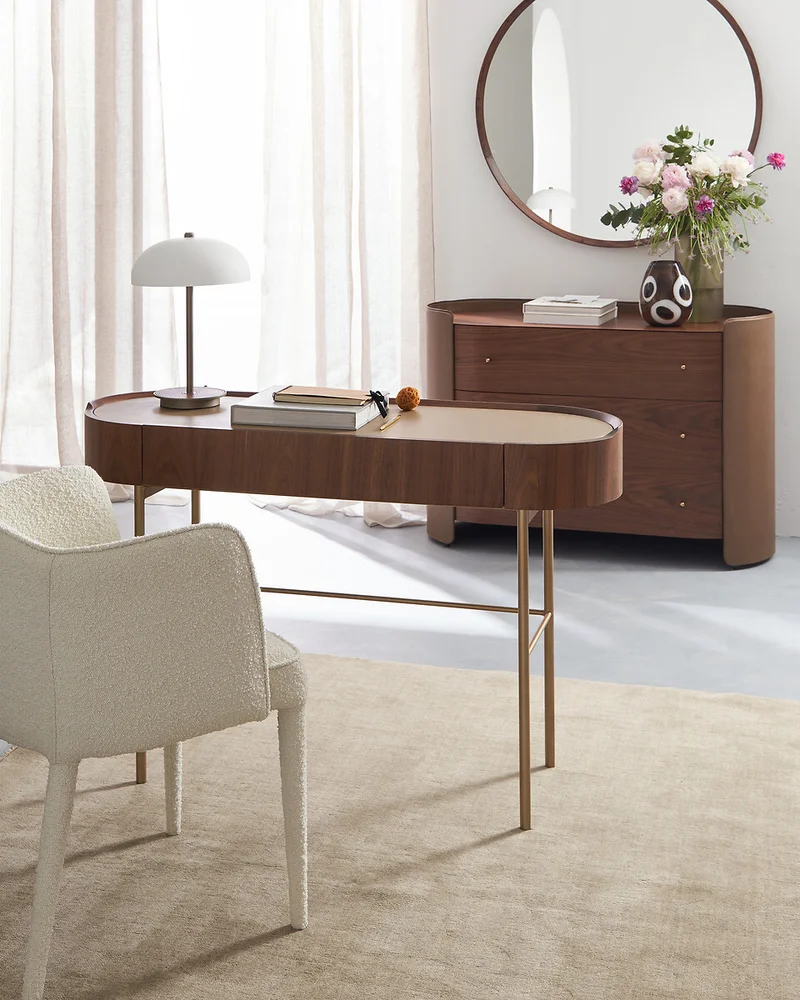 bureau console ovale