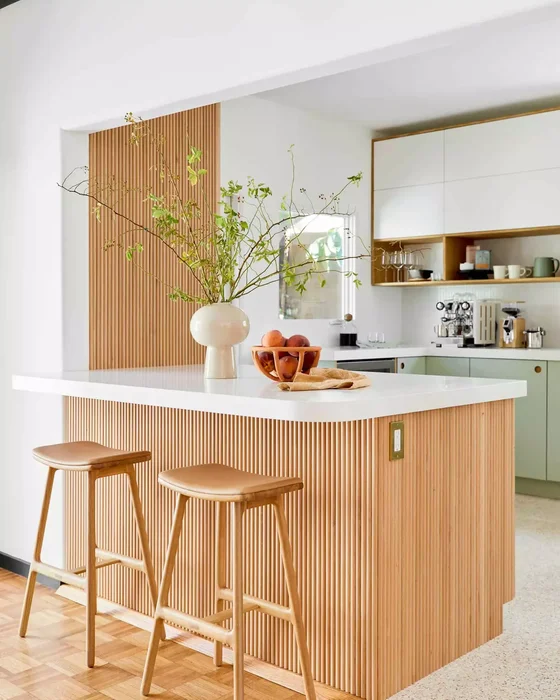deco cuisine ilot central bois