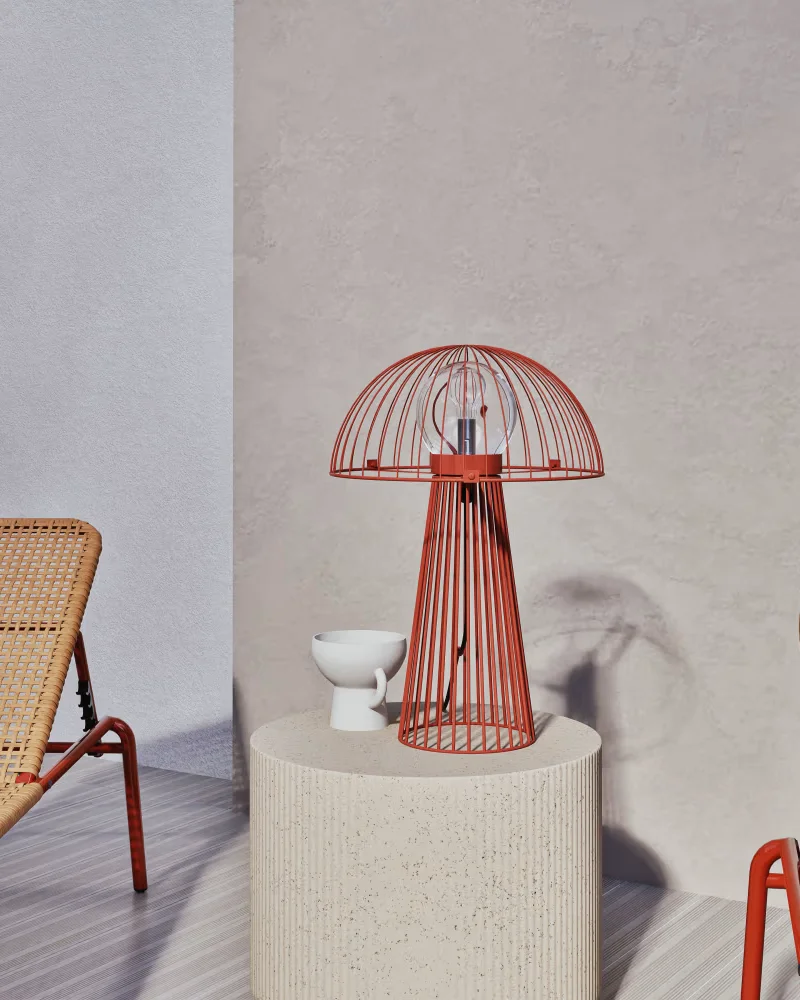 lampe filaire champignon rouge
