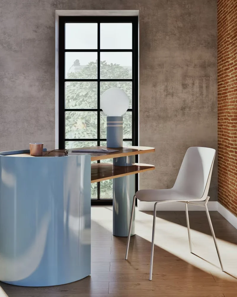 bureau ovale bleu bois