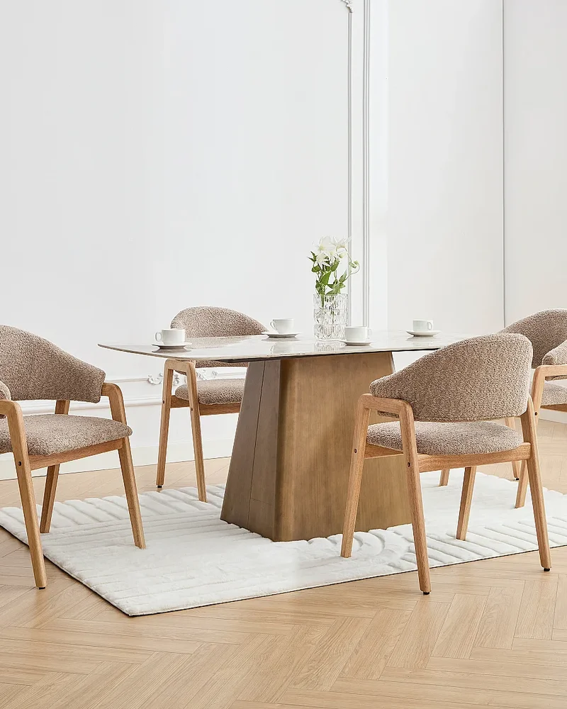 chaise bois accoudoir tissu