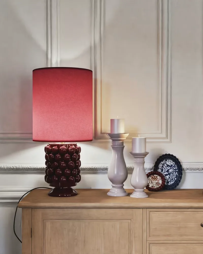 lampe rouge ceramique