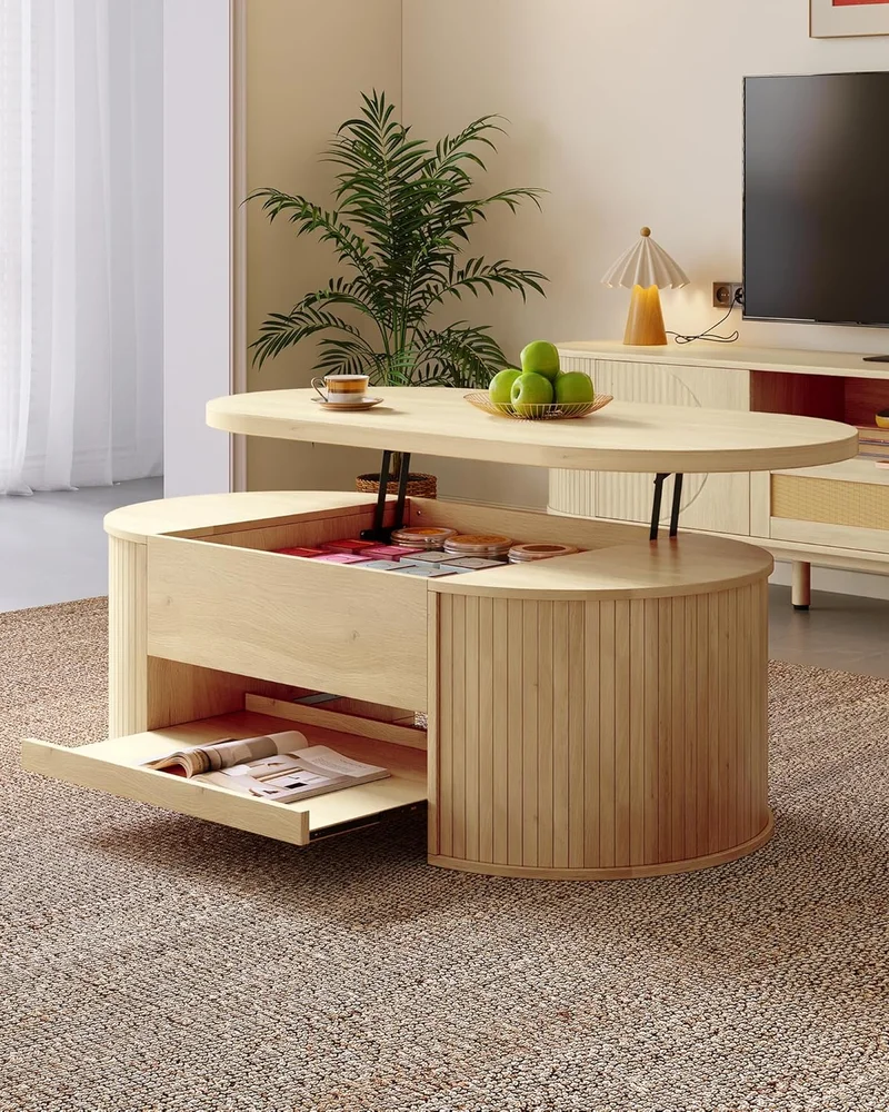 table basse relevable ovale